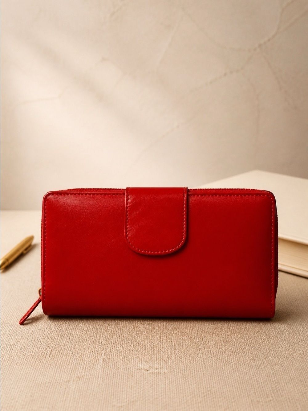 Red Leather Women's Wallet